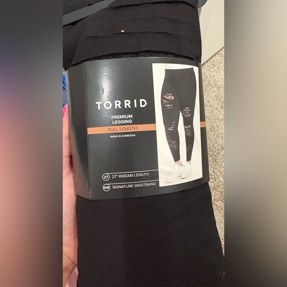 Torrid Black Distressed Leggings